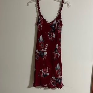 Vintage Red Dress with Ruffled Edges